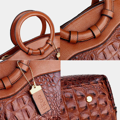 Large Capacity Vintage Embossing Crossbody Bag Top-Handle Bag