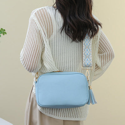 Crossbody Bag For Women Tassel Solid Color Casual Leather Bag