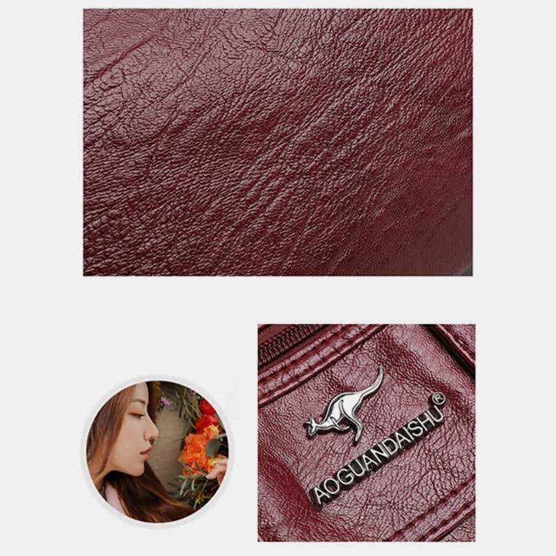 Crossbody Bag for Women Multi-Pocket Soft Leather Zipper Pocket Shoulder Purse