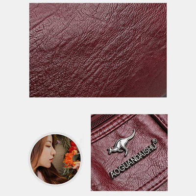 Crossbody Bag for Women Multi-Pocket Soft Leather Zipper Pocket Shoulder Purse