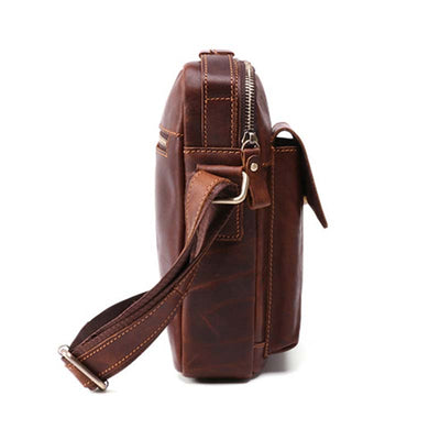 Men's Genuine Leather Large Capacity Crossbody Bag