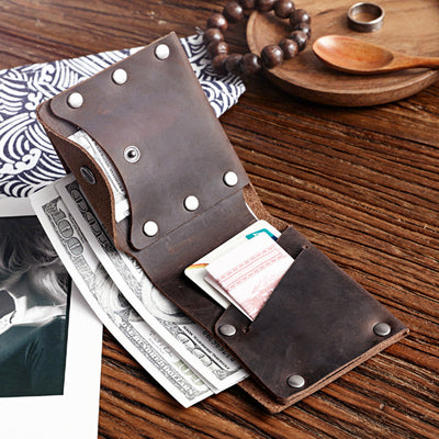 Vintage  Rivet Genuine Leather Wallet