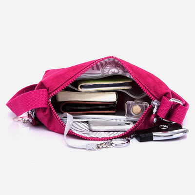 Lightweight Triple Zip Small Crossbody Bag Shoulder Bag for Women