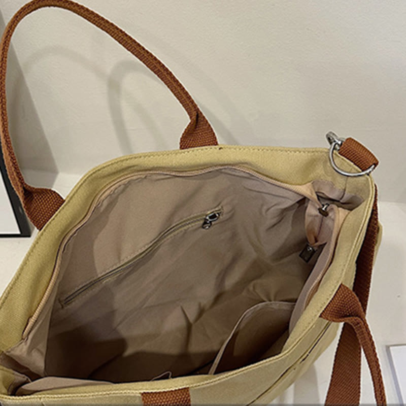 Simple Tote Bag For Women Daily Portable Canvas Crossbody Bag