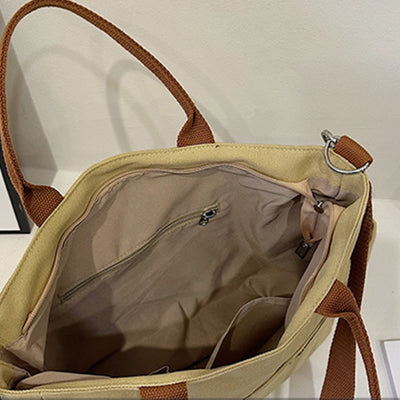 Simple Tote Bag For Women Daily Portable Canvas Crossbody Bag