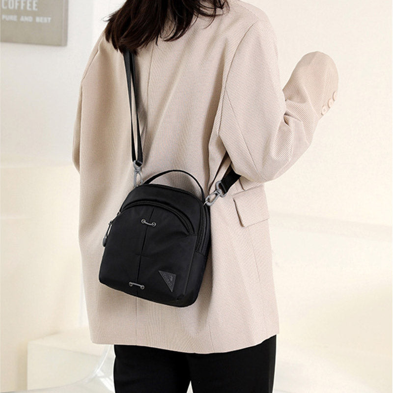 Double Layer Nylon Small Womens Mens Crossbody Bag Waterproof Lightweight Purse