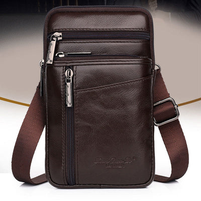 Messenger Bag For Men Mini Ultra Thin Leather Shoulder Bag