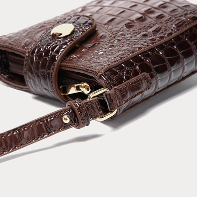 Crossbody Bag For Women Retro Crocodile Pattern Phone Bag