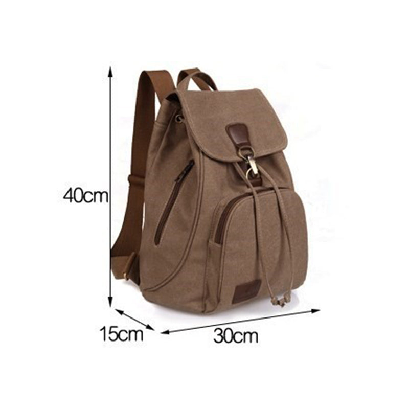 Canvas Backpack for Women Girls Vintage Drawstring Backpack School Travel Rucksack