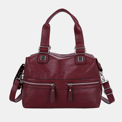 Large Capacity Durable Vintage Soft Leather Tote Bag