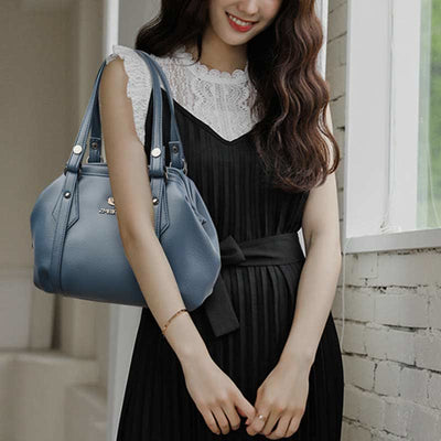 Shoulder Bag for Women Vegan Leather Tote Handbag with Zipper Closure