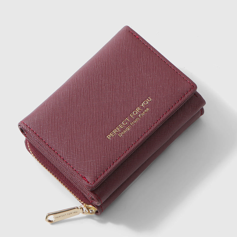 Trifold Multi-Slot Short Wallet Mini Wallet for Women Girls