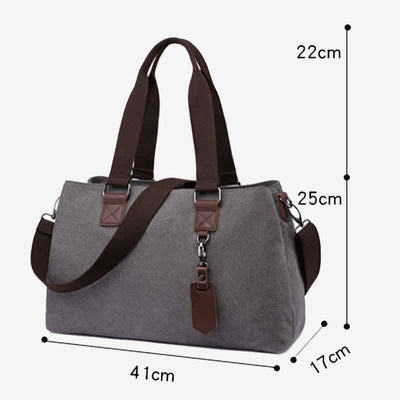 Triple Compartment Canvas Totes Handbag Multifunction Casual Crossbody Shoulder Purse