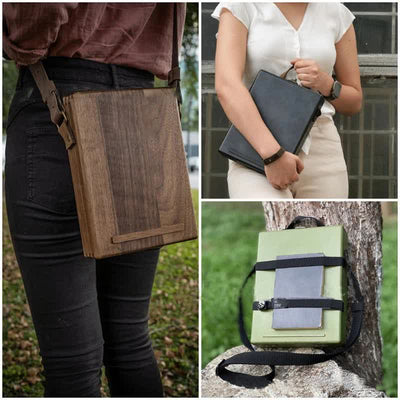 Portable Writers Messenger Wood Box Artist Tool Box for Outdoor Painting