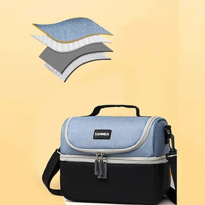 Cooler Bag For Outing Double Layer Insulation Crossbody Picnic Bag