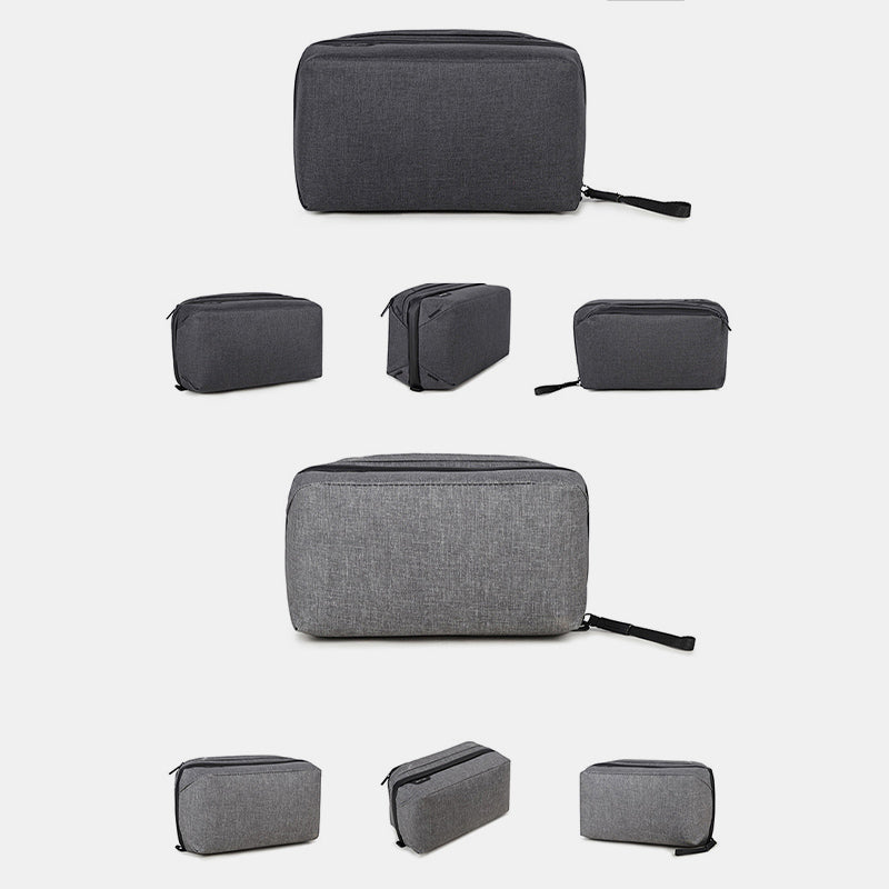 Lightweight Multi-Slot Zipper Storage Pouch Portable Electronics Organizer Makeup Bag