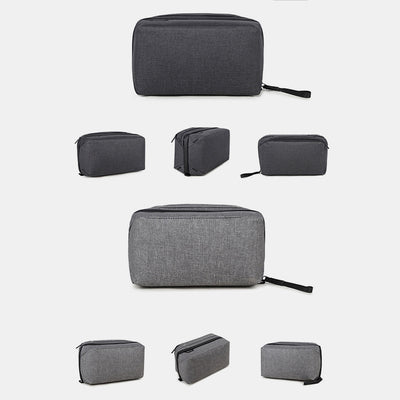 Lightweight Multi-Slot Zipper Storage Pouch Portable Electronics Organizer Makeup Bag