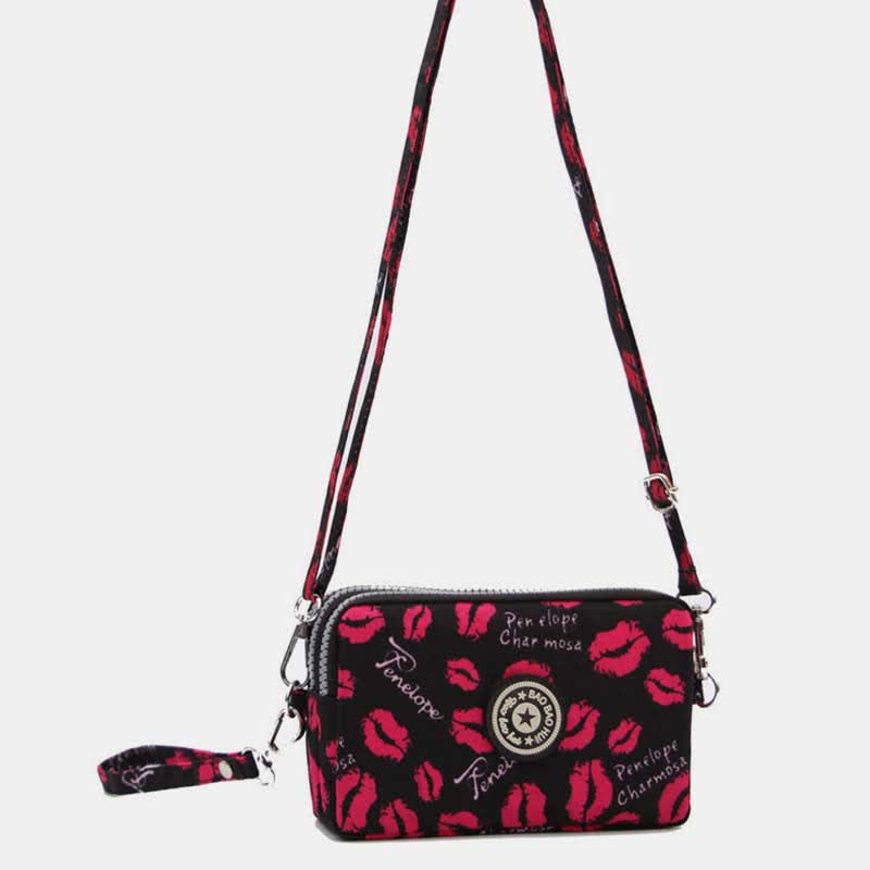 3 Zip Mini Crossbody Bag Lightweight Cellphone Wallet Long Wristlet Purses