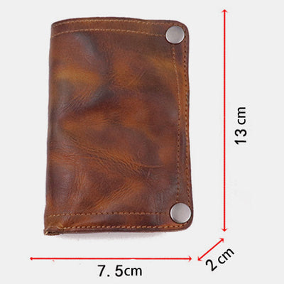 Retro Vertical Multi-slot Handmade Wallet Card Case
