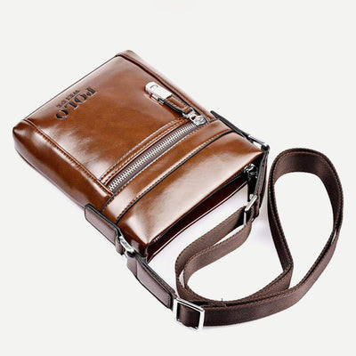 Men's PU Leather Shoulder Bag Business Crossbody Bag Messenger Bag