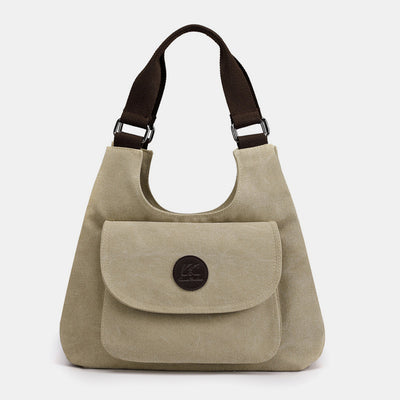 Multi-Pocket Hobo Handbag Casual Canvas Tote Purse Shoulder Bag