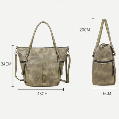 Tote Bag for Women Vintage Large Capacity PU Leather Handbag