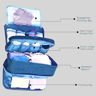 Storage Bag For Travel Oxford Protable Multi-Function Underwear Organizer