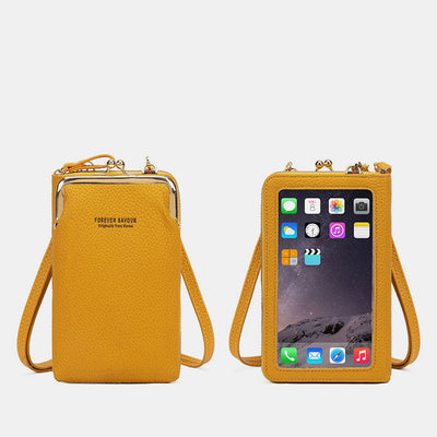 Multi-Compartment Elegant Crossbody Phone Bag With Clear Window