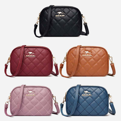 3 Zip Crossbody Bag for Women Faux Leather Quilted Small Shoulder Purse