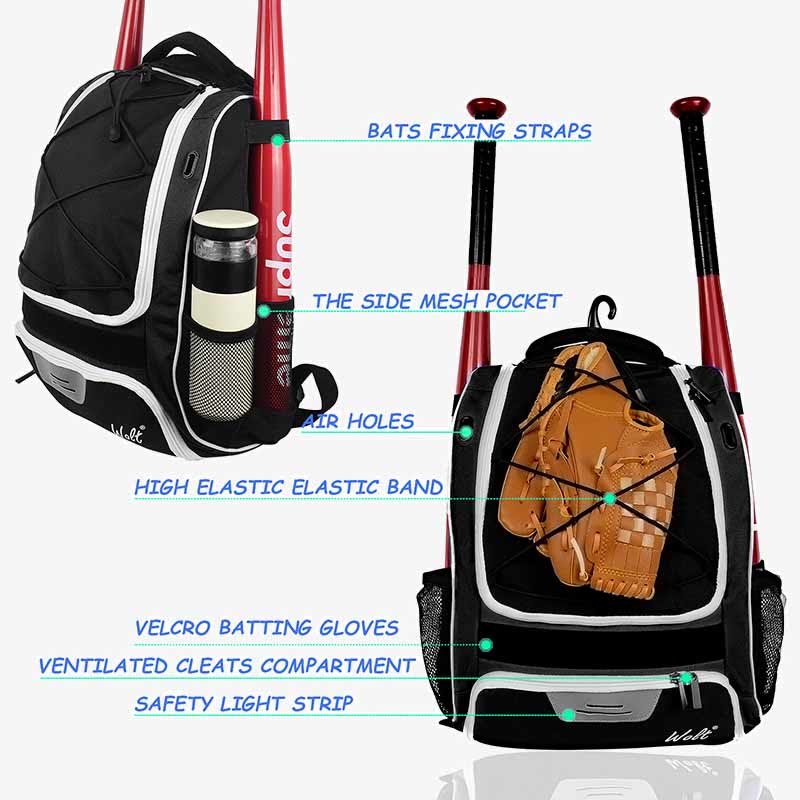Baseball Equipment Backpack Kids Adult Training Outdoor Sports Bag