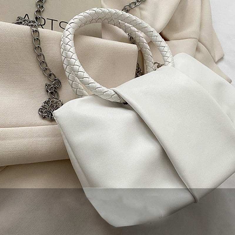 Crossbody Bag For Women Wrinkle Shape Mini Solid Color Handbag