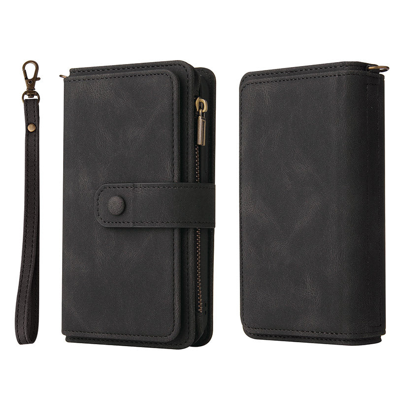 2-In-1 Wallet Case Cell Phone Case for Samsung Z Fold 3 4 Wristlet Zipper Card Holder