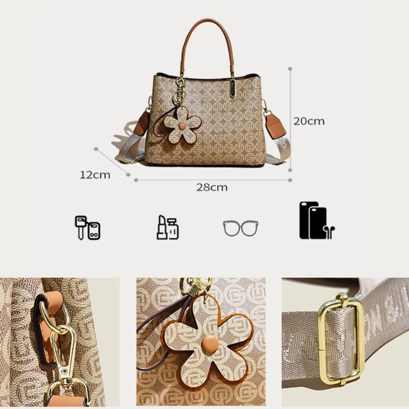 Retro Women Top Handle Bag Fancy Pattern Crossbody Purse