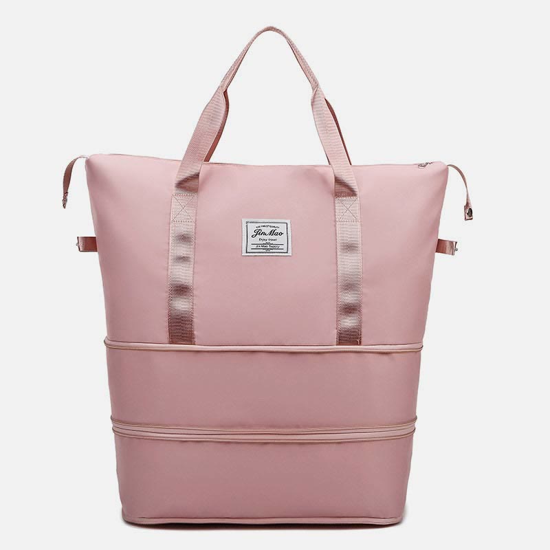 Women Double Expansion Travel Bag Large Lightweight Oxford Duffel Bag