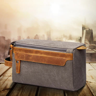 Retro Canvas Storage Makeup Pouch Travel Toiletry Bag for Women Men