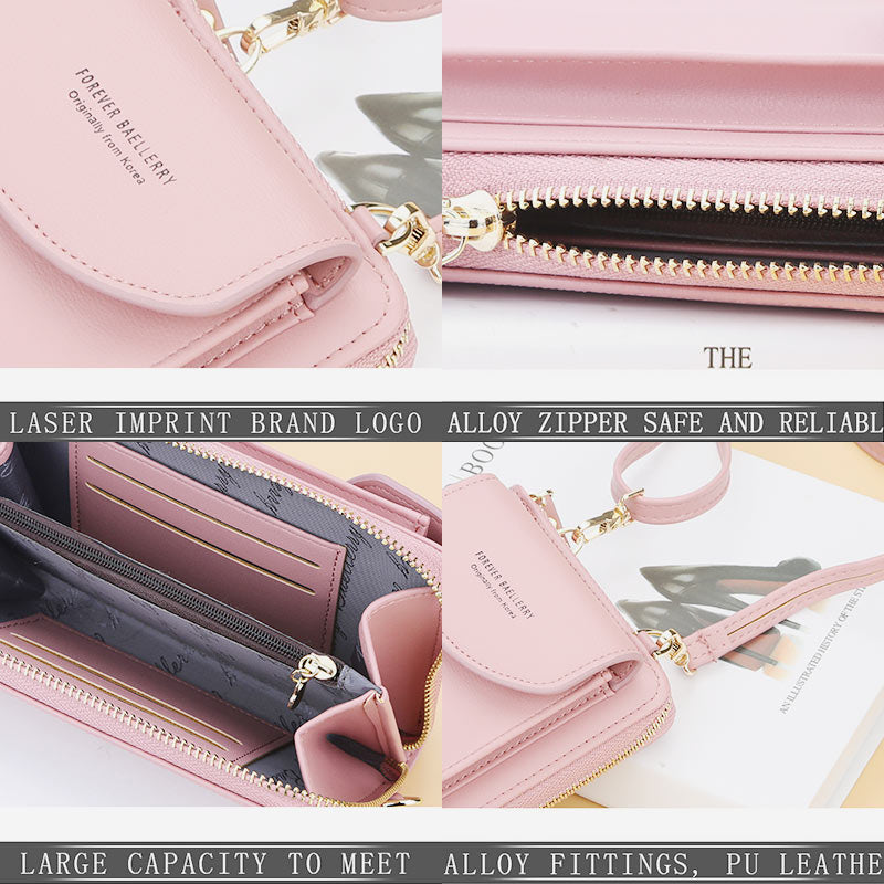 Large Capacity Elegant Long Crossbody Wallet With Phone Position