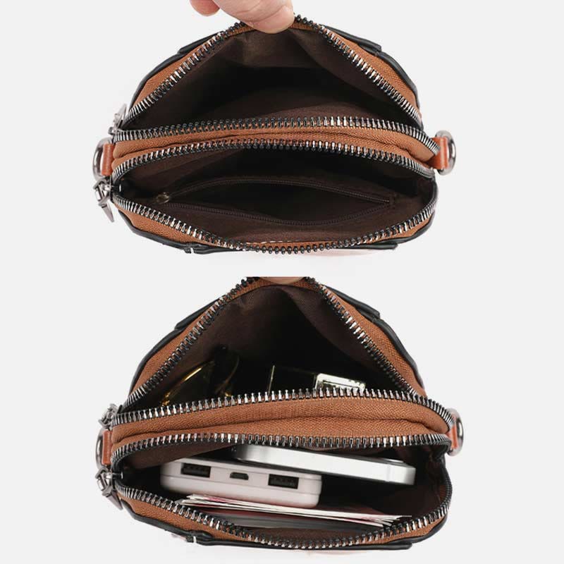 Soft Leather Phone Bag For Lady Crossbody Mini Bag