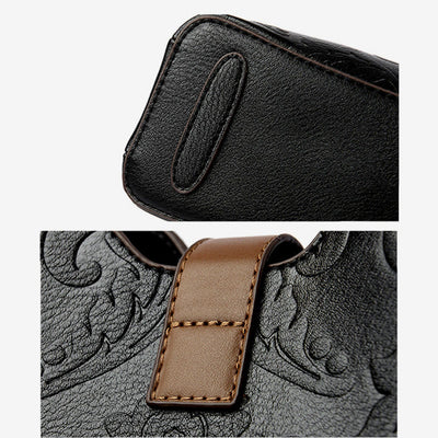 Vegan Leather Bucket Bag Women Elegant Dating Crossbody Bag