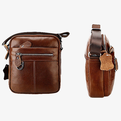 Crossbody Man Purse Minimalist Genuine Leather Single Shoulder Bag