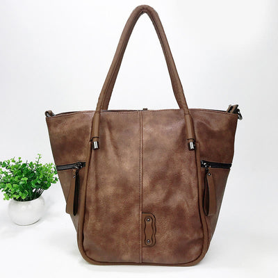 Tote Bag for Women Vintage Large Capacity PU Leather Handbag