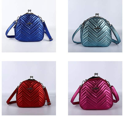 Triple Compartment Mini Backpack Kisslock Zipper Daypack Fashion Party Purses Handbags