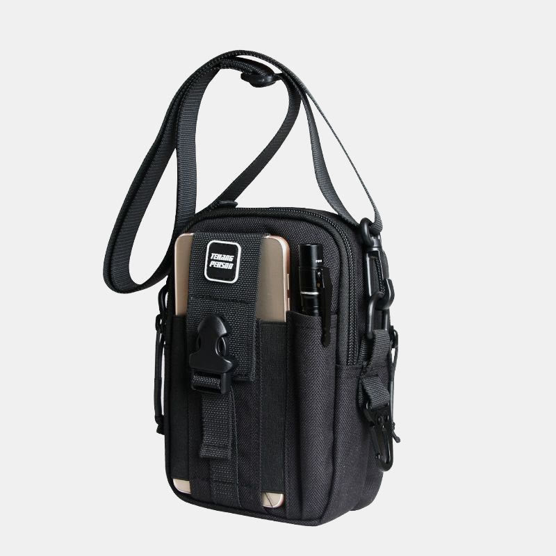 Tactical Waist Bag Belt Loop Phone Bag Pouch Fit 7.5" Cellphone with Crossbody Strap