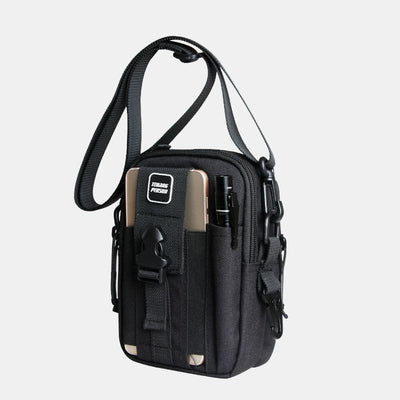 Tactical Waist Bag Belt Loop Phone Bag Pouch Fit 7.5" Cellphone with Crossbody Strap