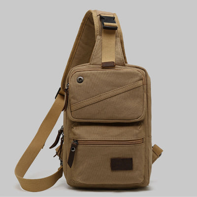 Sling Bag For Men Canvas Retro Sports Crossbody Chese Bag