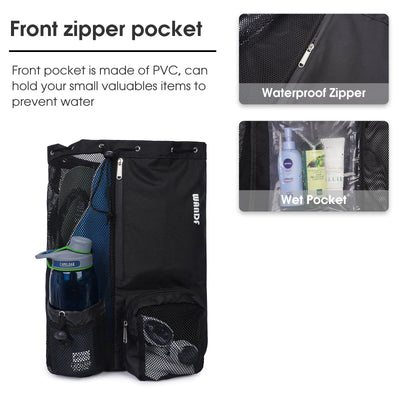 Swim Bag Drawstring Mesh Backpack for Swimming Gym Workout Gear