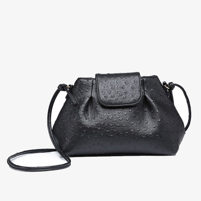 Ostrich Print Crossbody Bag Women Plain Color Cloud Bag