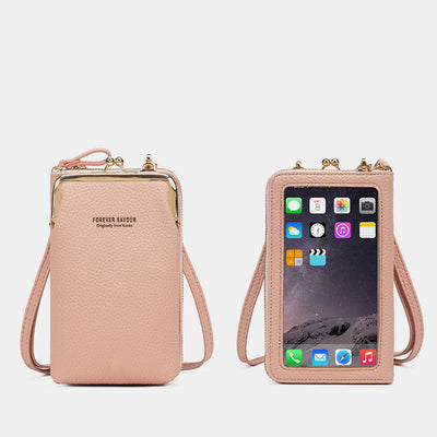Multi-Compartment Elegant Crossbody Phone Bag With Clear Window