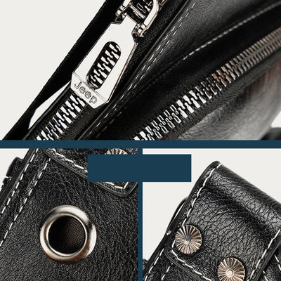 Sling Bag For Men Soft PU Leather Crossbody Chest Bag