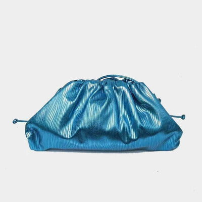 Dumpling Clutch Crossbody Bag Cloud Sparkly Metallic Purse for Women