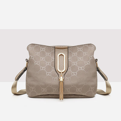 Nylon Crossbody Bag For Women Triple Compartment Elegant Shoulder Bag